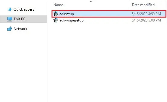 windows explorer adksetup