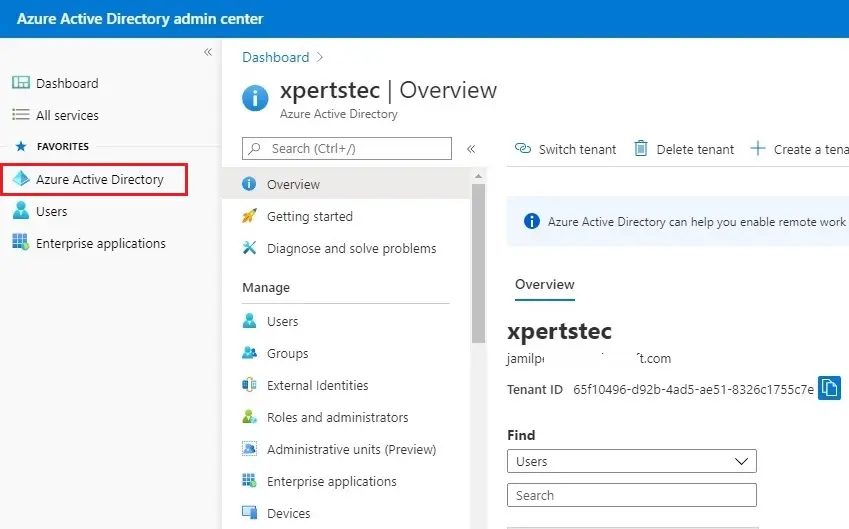 azure active directory admin center