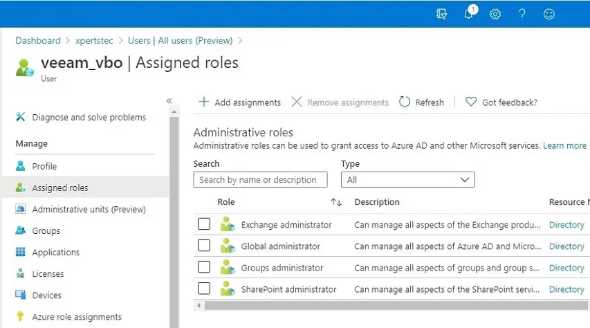 azure active directory assigned roles