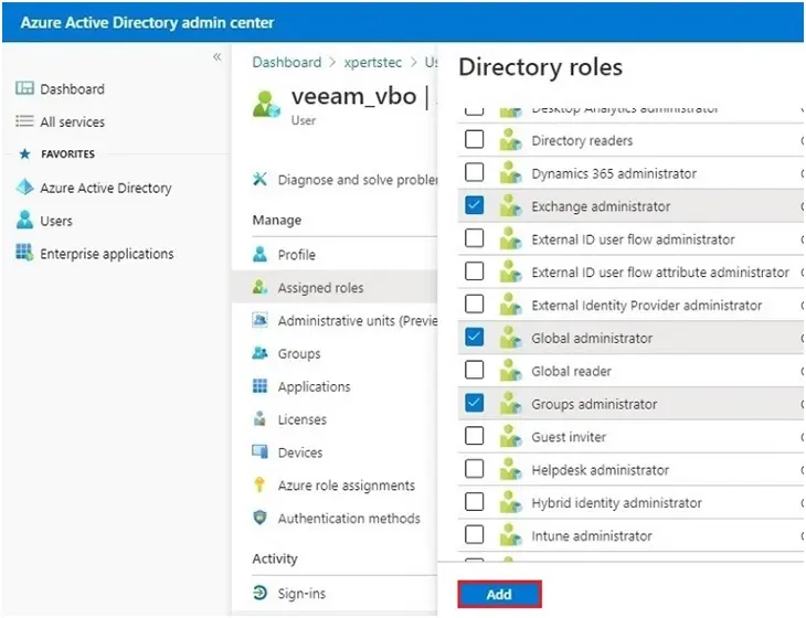 azure active directory directory roles