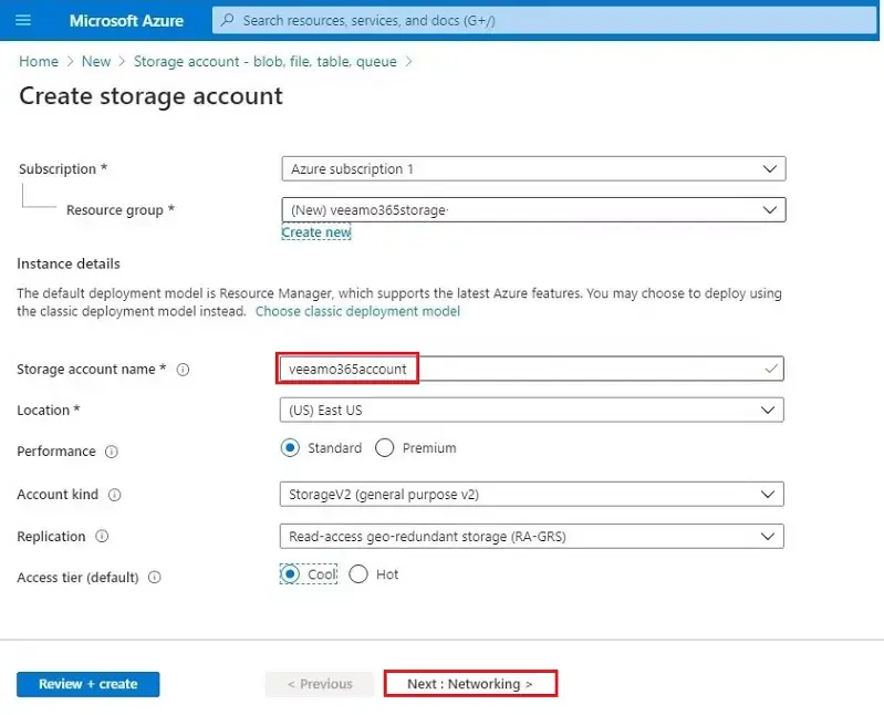 azure create storage account name