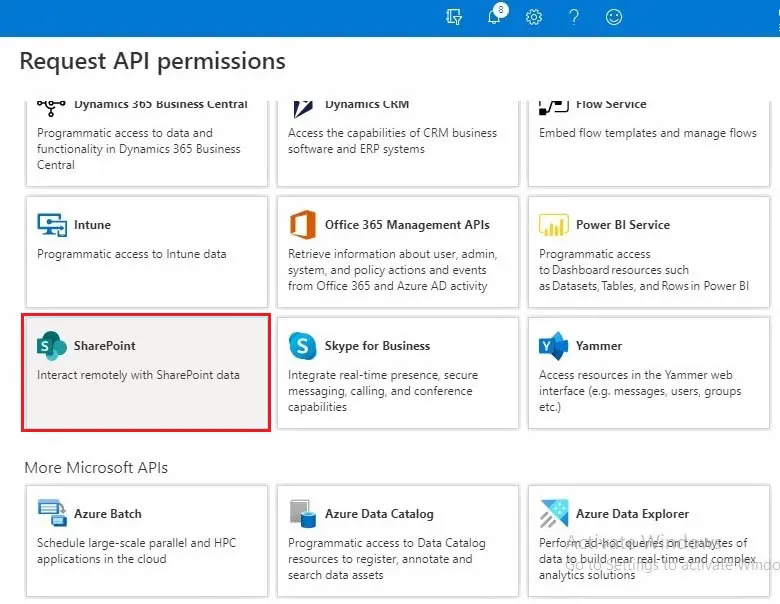 azure request api permissions