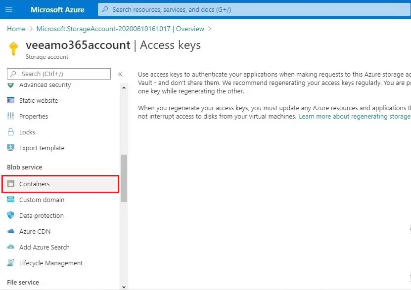 azure storage account access key