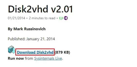 disk2vhd download