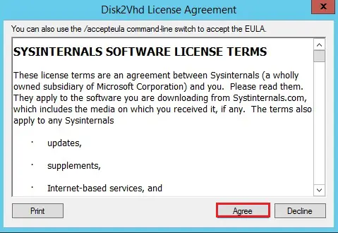 disk2vhd license agreement