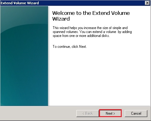 increase vm volume wizard