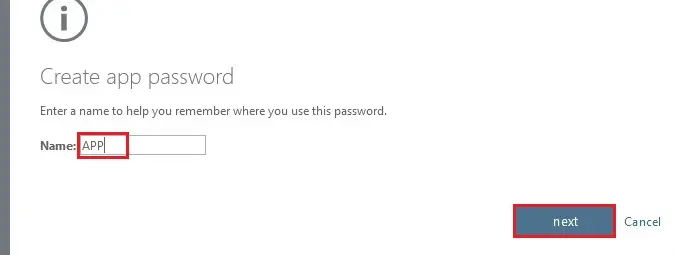 microsoft create app password