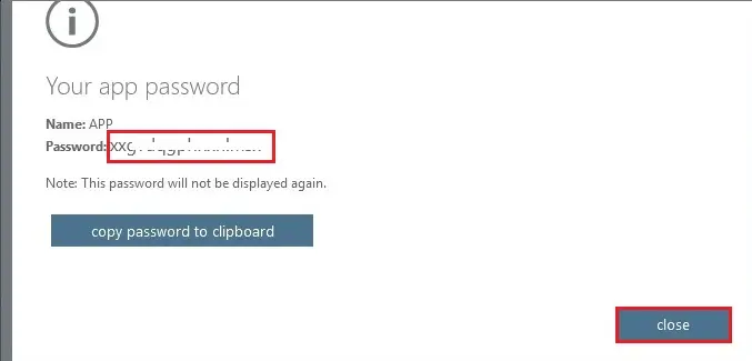 microsoft your app password