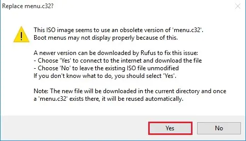 replace menu rufus 3.8