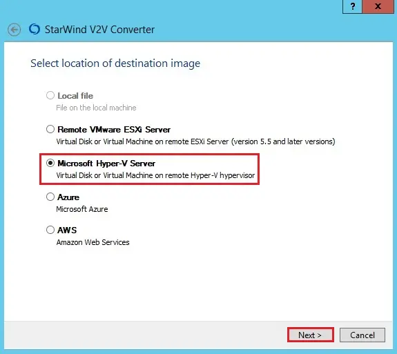 starwind v2v converter location