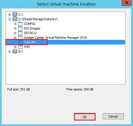 starwind v2v virtual machine location