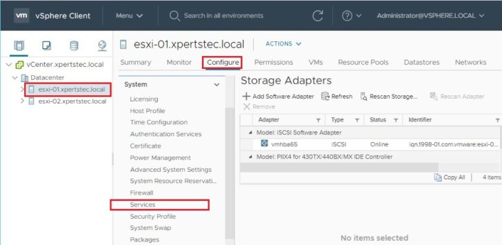 ssh shell in esxi