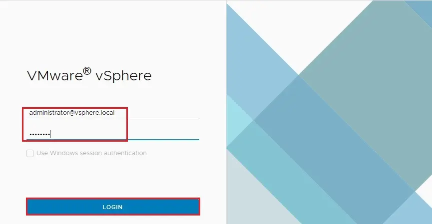 vcenter 7 vsphere  login