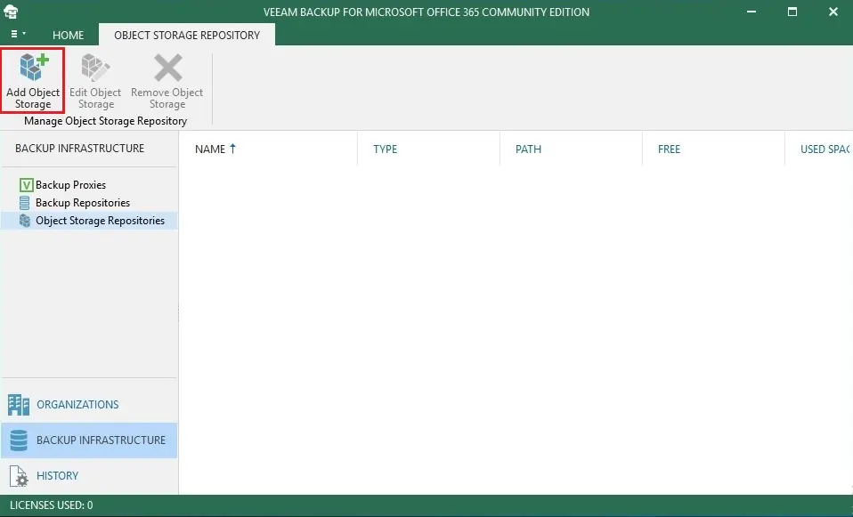 veeam backup for office 365 console