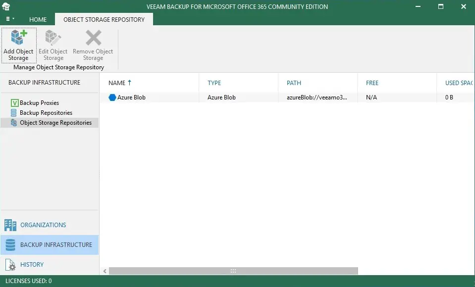 veeam backup for office 365 console