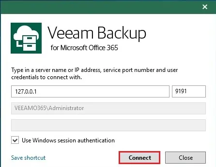 veeam backup o365 login