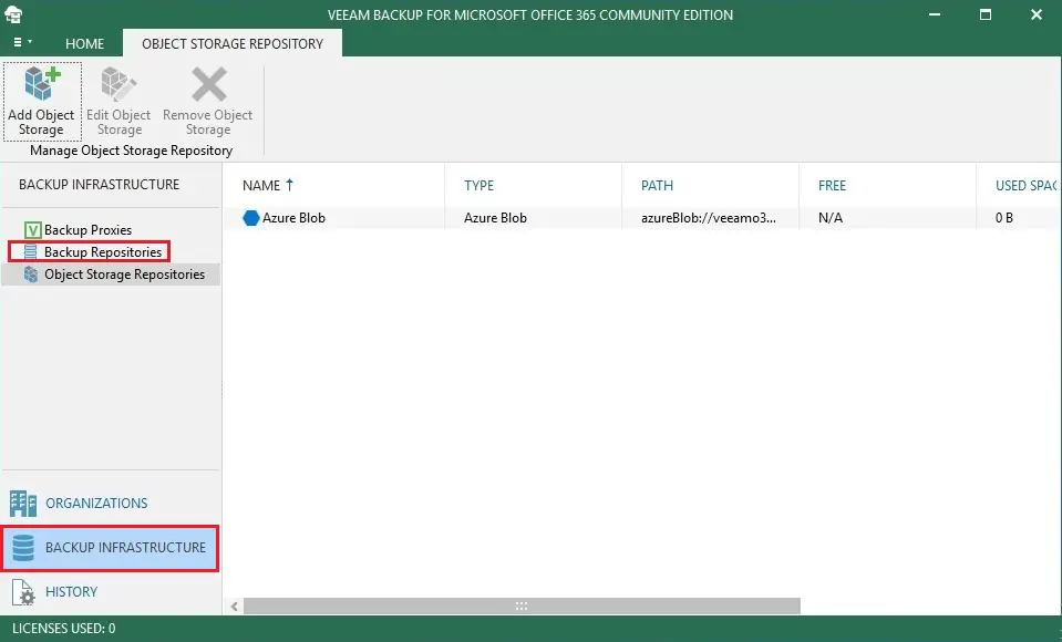 veeam backup office 365 console-