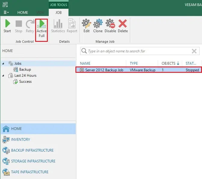 veeam console backup