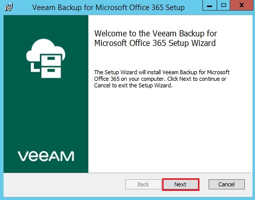 veeam for office 365 wizard