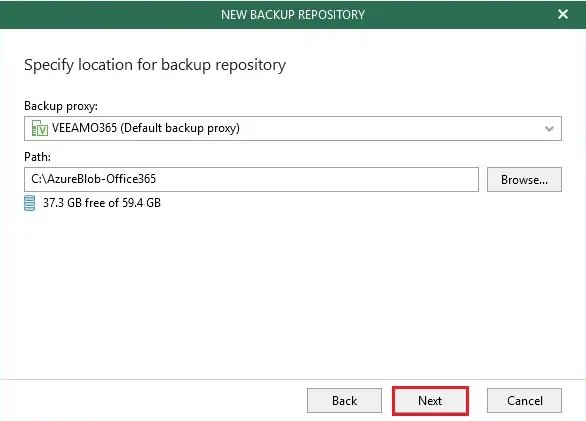 veeam new backup repository location