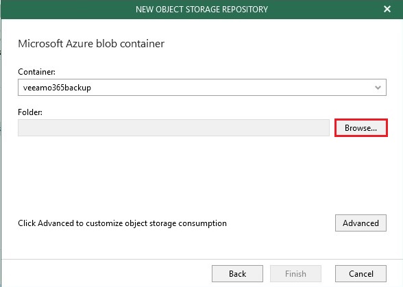 veeam object storage container