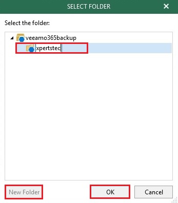 veeam object storage container folder