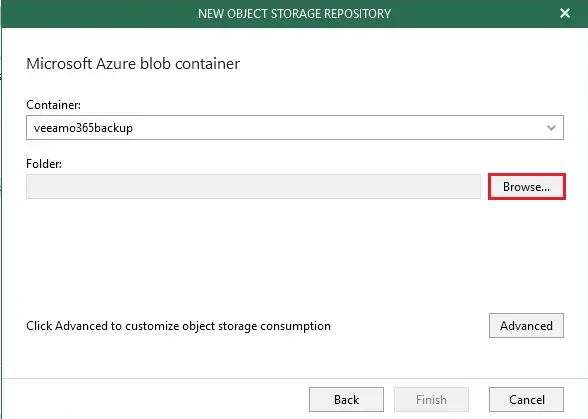 veeam object storage container