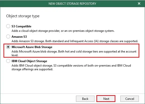 veeam object storage type