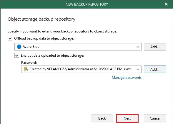 veeam offload backup data object storage