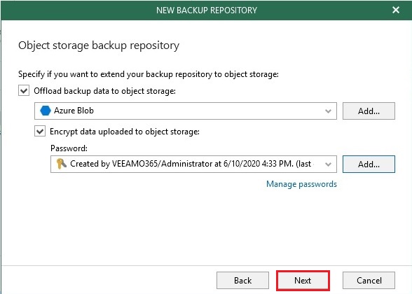 veeam offload backup data object storage