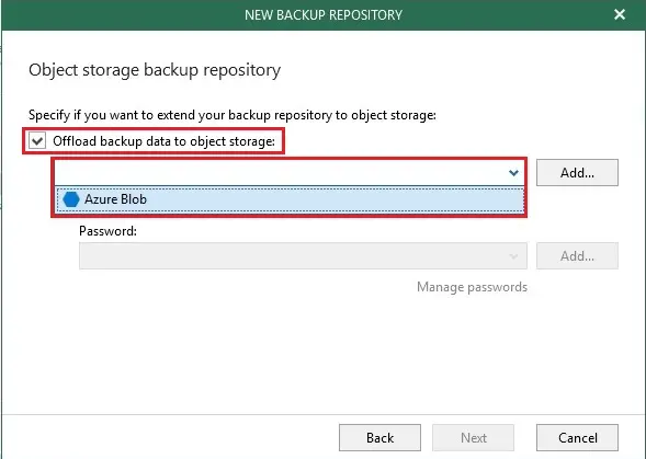 veeam offload backup data object storage