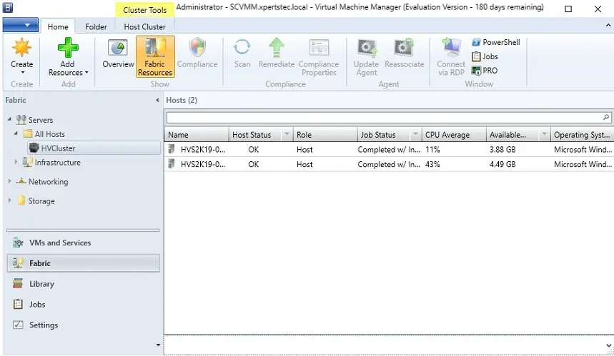 virtual machine manager fabric