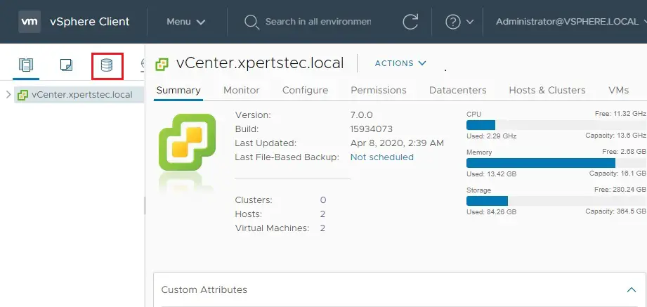 vsphere client vcenter