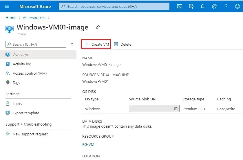 azure image create vm