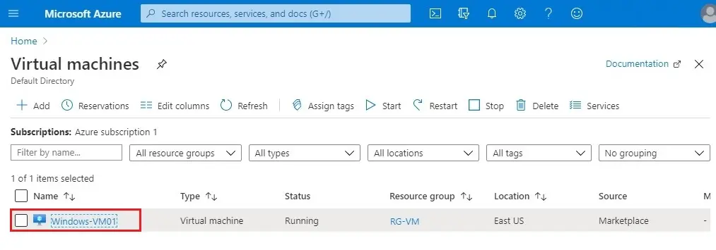 azure virtual machine