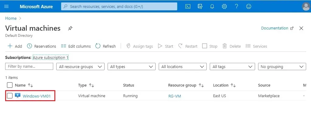 azure virtual machine