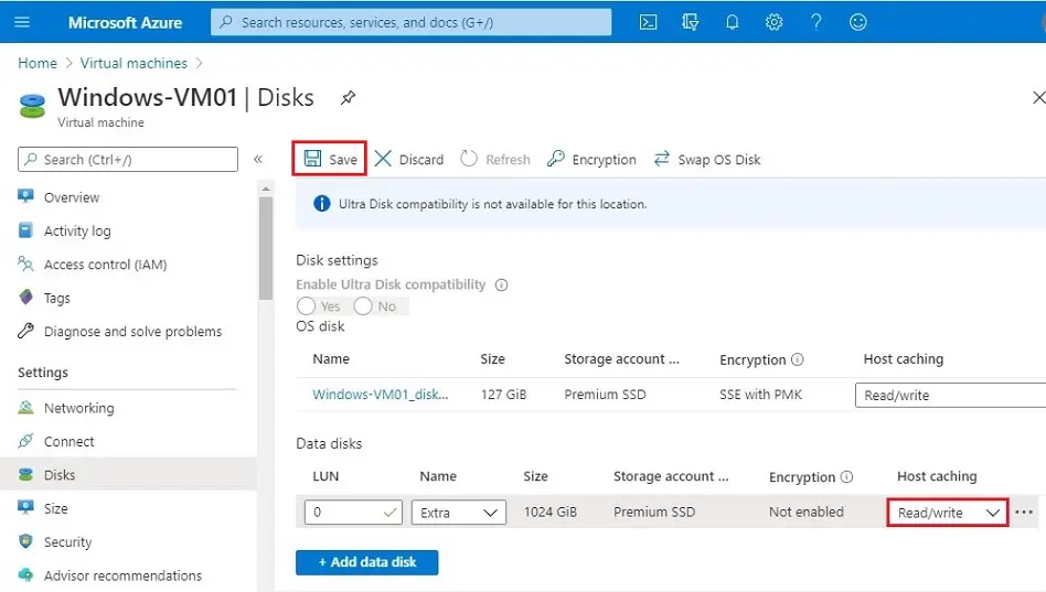 azure vm disk save