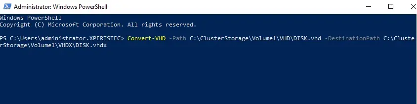 convert vhd command