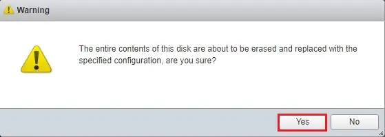 esxi expand datastore warning