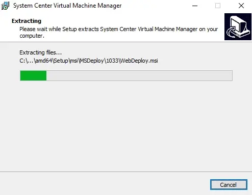 install scvmm extracting