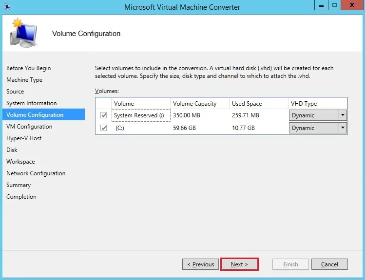 mvmc volume configuration