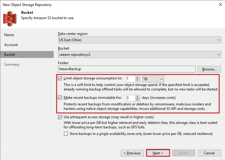 new object storage repository bucket