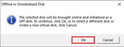 offline or unutilized disk warning