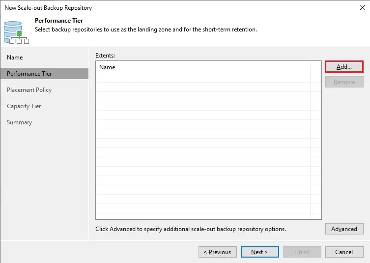 scale-out repository performance tier