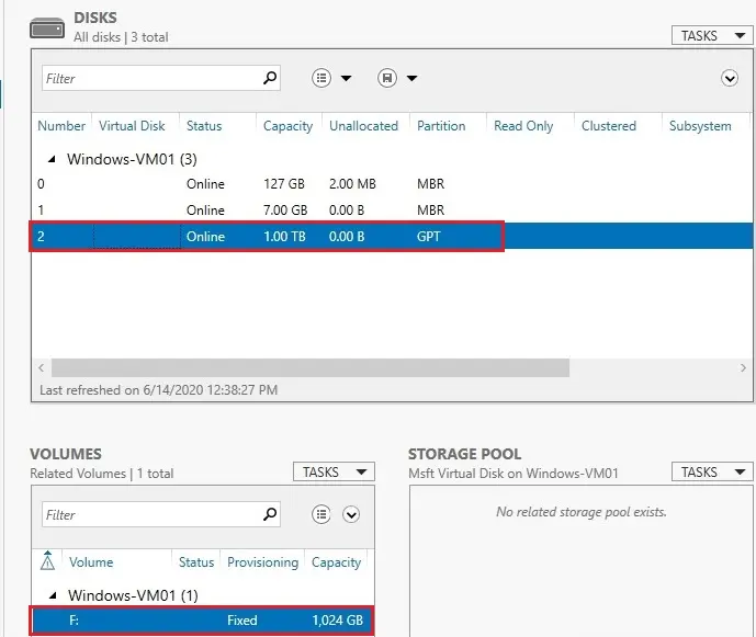 server manager disks