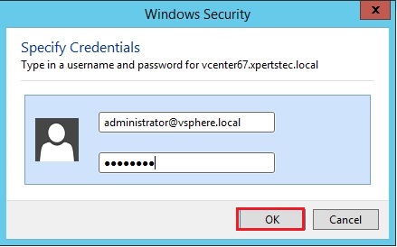 specify credentials windows security