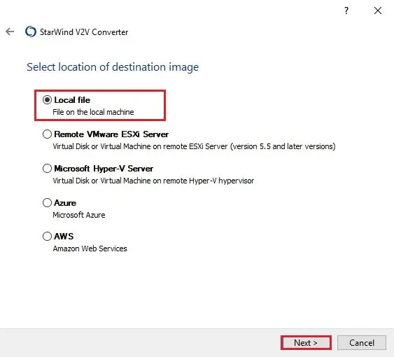 starwind v2v converter location