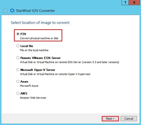 starwind v2v converter p2v