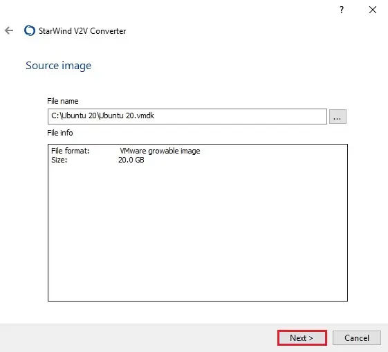 starwind v2v source image