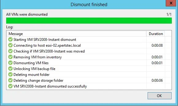 veeam all vm were dismounted